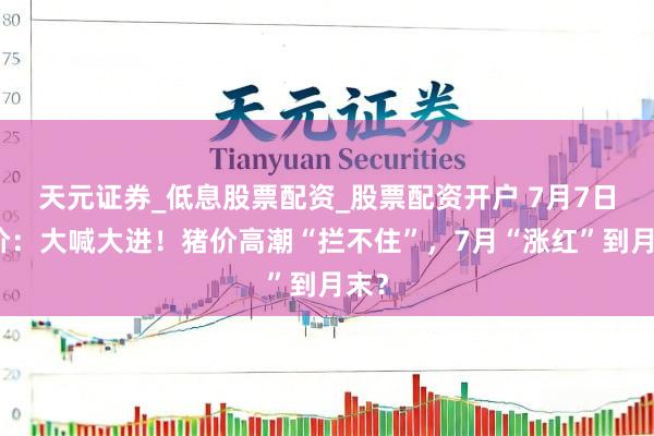 天元证券_低息股票配资_股票配资开户 7月7日猪价：大喊大进！猪价高潮“拦不住”，7月“涨红”到月末？