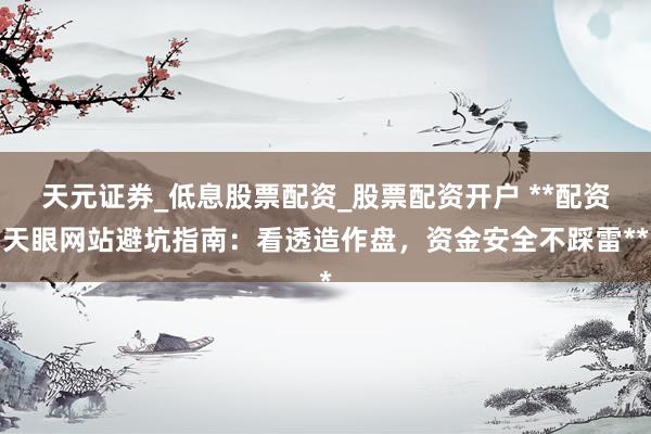 天元证券_低息股票配资_股票配资开户 **配资天眼网站避坑指南：看透造作盘，资金安全不踩雷**