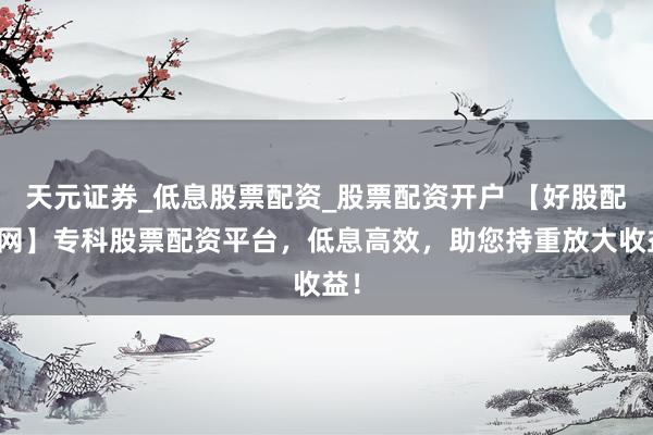 天元证券_低息股票配资_股票配资开户 【好股配资网】专科股票配资平台，低息高效，助您持重放大收益！